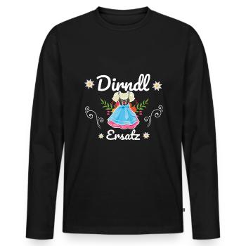 Dirndl Ersatz - Männer Premium Bio Langarmshirt - Schwarz - Vorne - Nico (187cm)