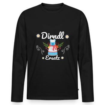 Dirndl Ersatz - Männer Premium Bio Langarmshirt - Schwarz - Vorne - Nico (187cm)