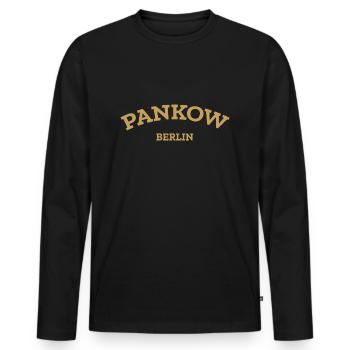 Berlin - Pankow - Berlinerin - Berliner Bär - Men's Premium Organic Long Sleeve Shirt - black - Front - Nico (187cm)