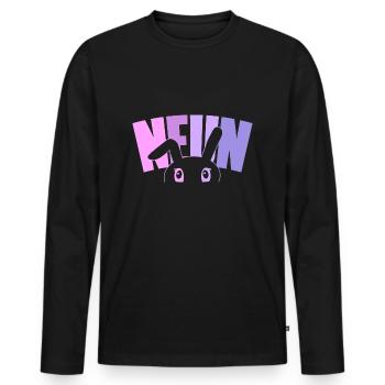 9. Geburtstag Mädchen 9 Jahre alt Hase Häschen - Männer Premium Bio Langarmshirt - Schwarz - Vorne - Nico (187cm)