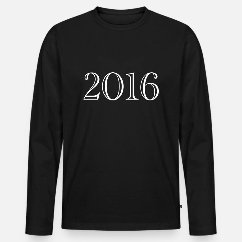 2016 - Geschenk geboren 2016 - Männer Premium Bio Langarmshirt - Schwarz