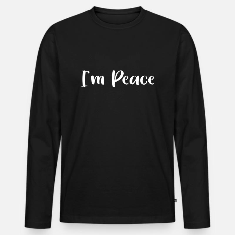 I AM PEACE - Männer Premium Bio Langarmshirt - Schwarz
