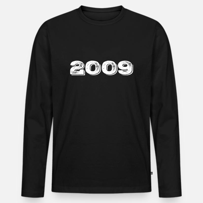 Geburtstagsgeschenk 2009 - 2009 - Männer Premium Bio Langarmshirt - Schwarz