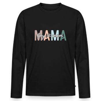 Mama Boy Mom Retro Mother's Day - Men's Premium Organic Long Sleeve Shirt - black - Front - Nico (187cm)