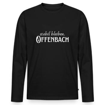 Stabil bleiben Offenbach - Männer Premium Bio Langarmshirt - Schwarz - Vorne - Nico (187cm)