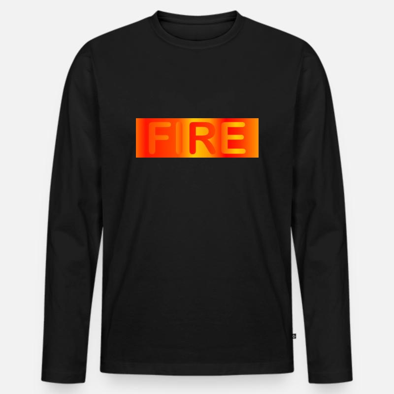 Fire / Feuer - Männer Premium Bio Langarmshirt - Schwarz