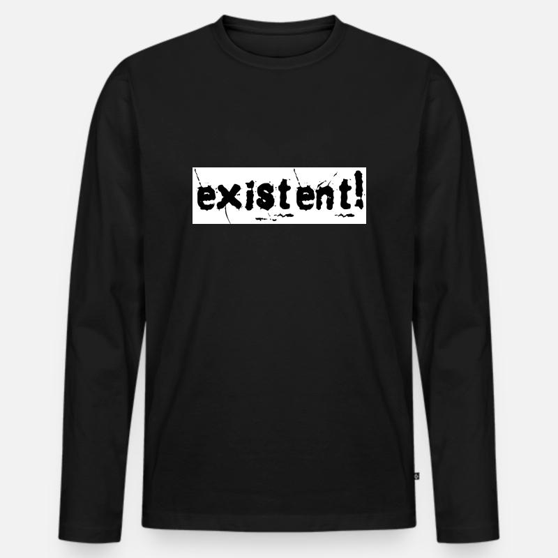 EXISTENT (weiß) - Männer Premium Bio Langarmshirt - Schwarz
