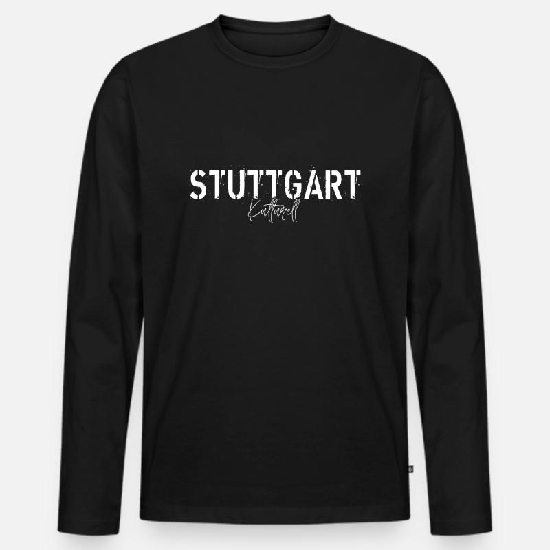 Stuttgart Kulturell - Männer Premium Bio Langarmshirt - Schwarz