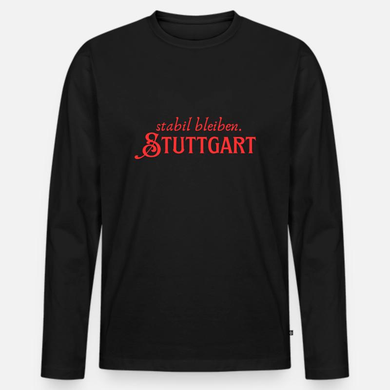 Stabil bleiben Stuttgart - Männer Premium Bio Langarmshirt - Schwarz