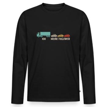 LKW Fahrer Meine Follower Fernfahrer - Männer Premium Bio Langarmshirt - Schwarz - Vorne - Nico (187cm)
