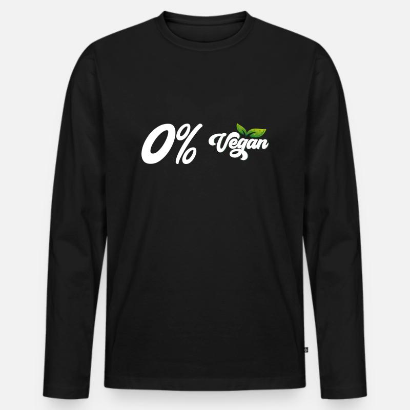 0% Vegan - Männer Premium Bio Langarmshirt - Schwarz
