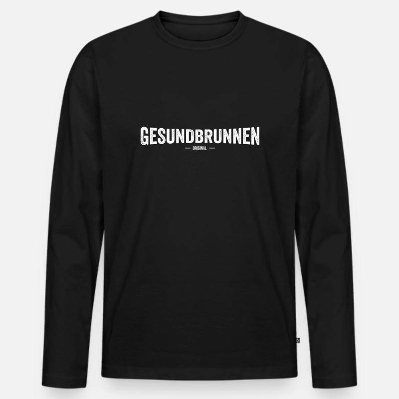 Gesundbrunnen Original - Männer Premium Bio Langarmshirt - Schwarz