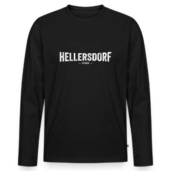 Hellersdorf Ostberlin - Männer Premium Bio Langarmshirt - Schwarz - Vorne - Nico (187cm)