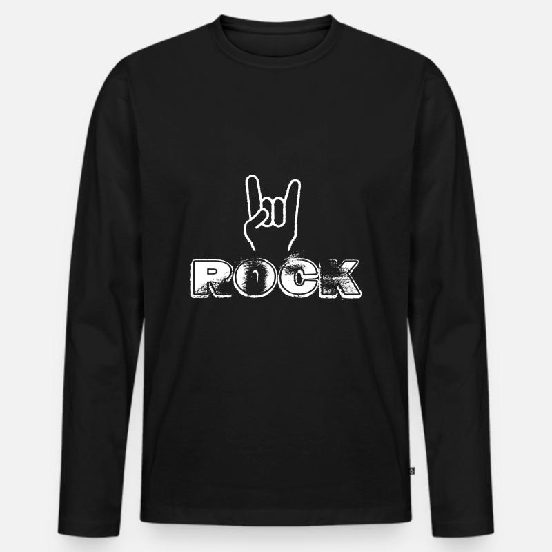 Rock N Roll - Männer Premium Bio Langarmshirt - Schwarz