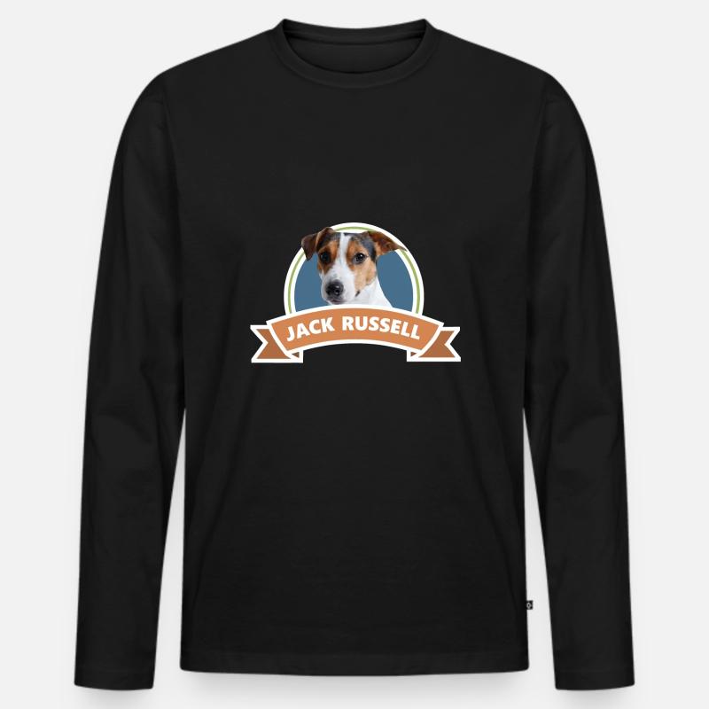 Jack Russel, Hund, Geschenkidee - Männer Premium Bio Langarmshirt - Schwarz