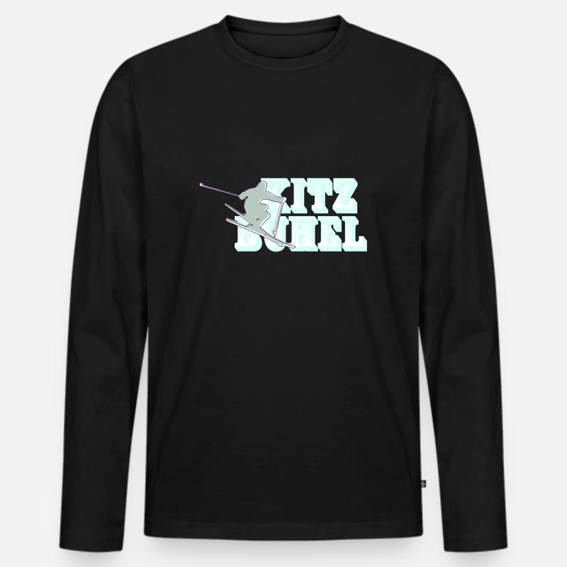 Kitzbühel - Männer Premium Bio Langarmshirt - Schwarz