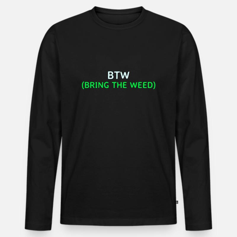 Bring das Gras - Männer Premium Bio Langarmshirt - Schwarz