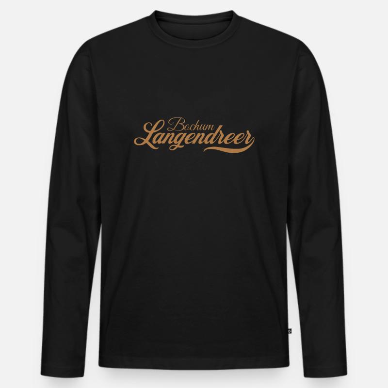 Bochum Langendreer retro - Männer Premium Bio Langarmshirt - Schwarz