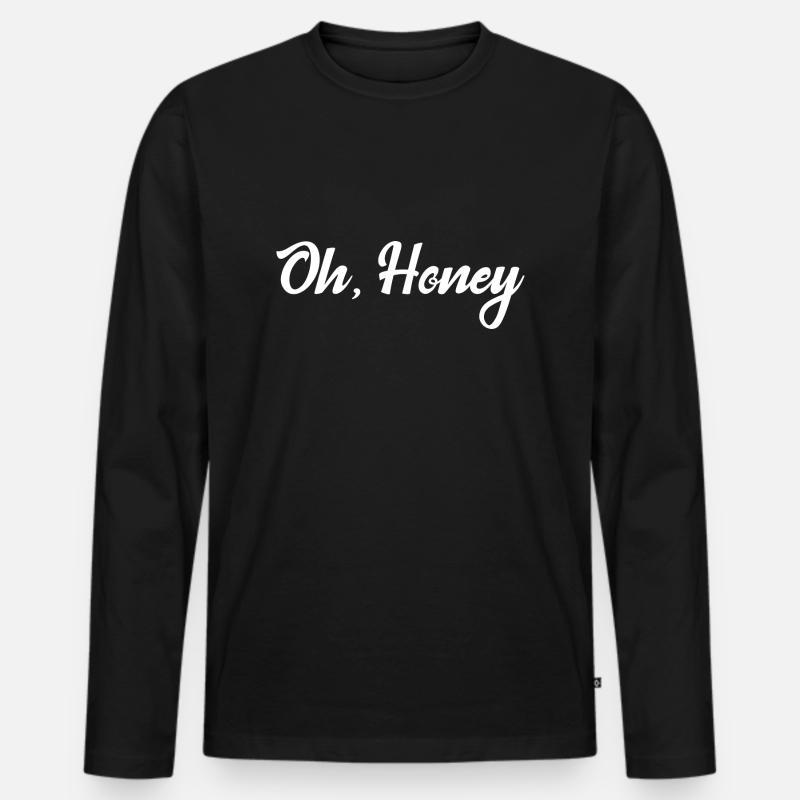 Oh, Schatz - Männer Premium Bio Langarmshirt - Schwarz