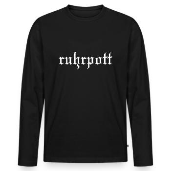 Ruhrpott Logo NRW Fans - Männer Premium Bio Langarmshirt - Schwarz - Vorne - Nico (187cm)