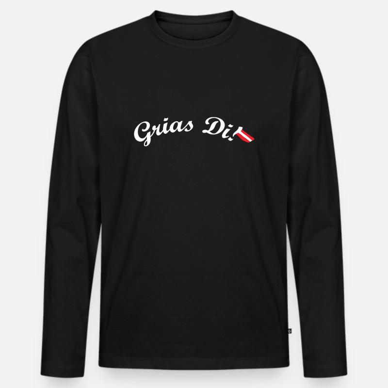Lustiger Spruch Witzig Humor Geschenkidee - Männer Premium Bio Langarmshirt - Schwarz