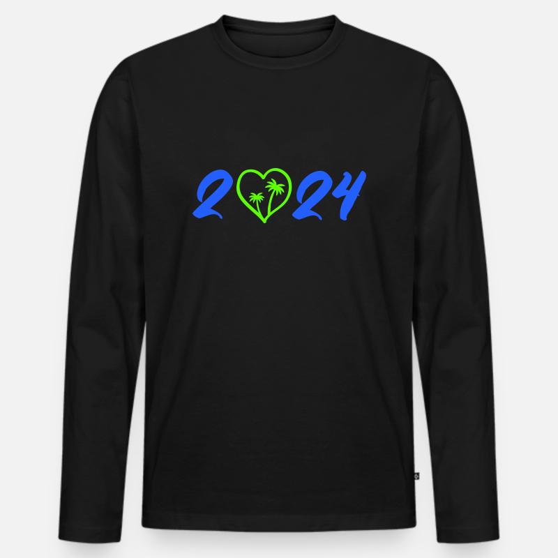 2024 - Männer Premium Bio Langarmshirt - Schwarz
