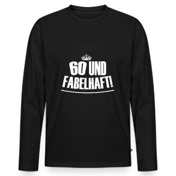 60 Geburtstag - Männer Premium Bio Langarmshirt - Schwarz - Vorne - Nico (187cm)