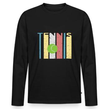 Tennis - Männer Premium Bio Langarmshirt - Schwarz - Vorne - Nico (187cm)