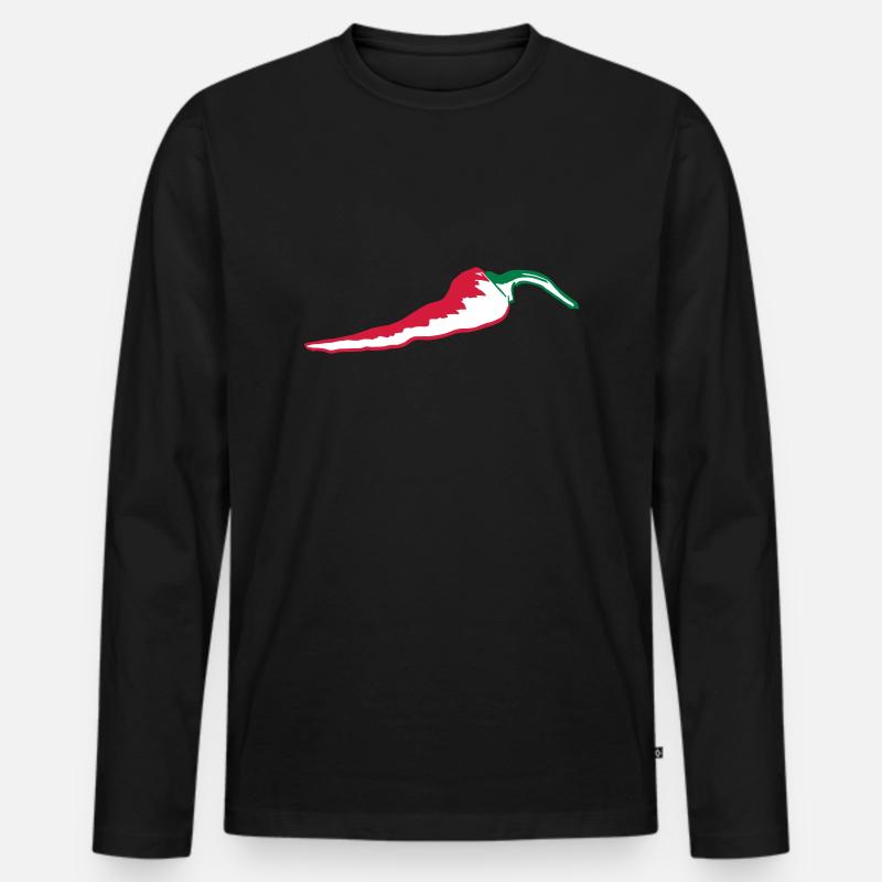 Chillie - Männer Premium Bio Langarmshirt - Schwarz