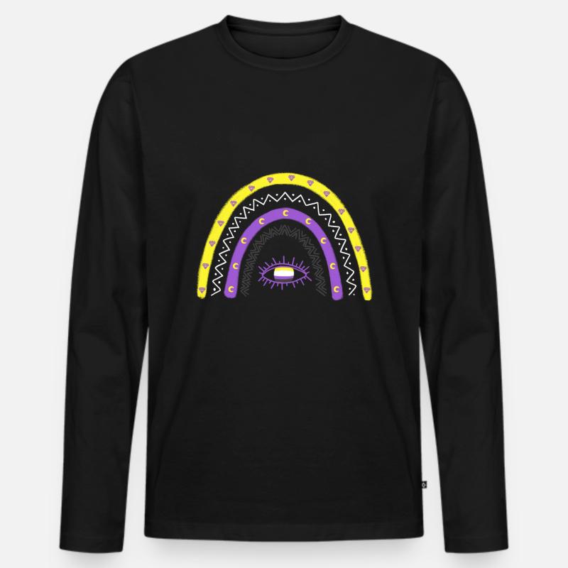LGBTQ Nonbinary Rainbow Nonbinary Pride - Men's Premium Organic Long Sleeve Shirt - black