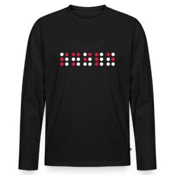 Lächeln in Braille-Code, Braille-Schrift für Blinde - Männer Premium Bio Langarmshirt - Schwarz - Vorne - Nico (187cm)