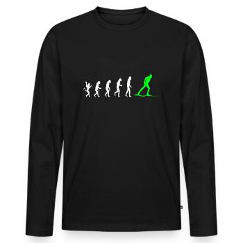 Évolution des cadeaux de biathlon - T-shirt manches longues Premium bio Homme - noir - Devant - Nico (187cm)