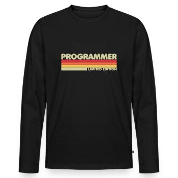 Programmer Nerd Limited Edition - Männer Premium Bio Langarmshirt - Schwarz - Vorne - Nico (187cm)