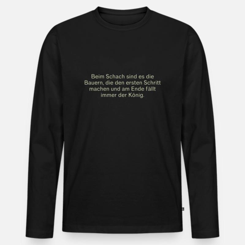 Witzige lustige sprüche Bauer Schach - Männer Premium Bio Langarmshirt - Schwarz