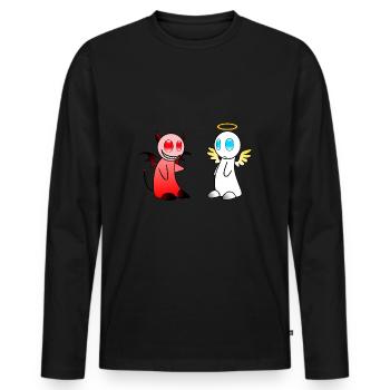 Les anges et les démons - T-shirt manches longues Premium bio Homme - noir - Devant - Nico (187cm)