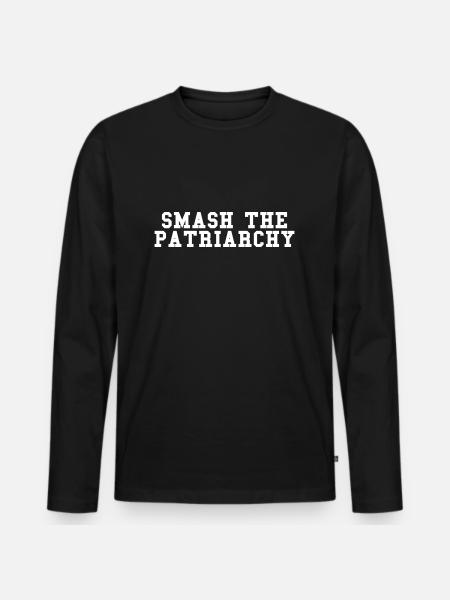 Smash The Patriarchy Feminism feministische Frauen - Männer Premium Bio Langarmshirt - Schwarz