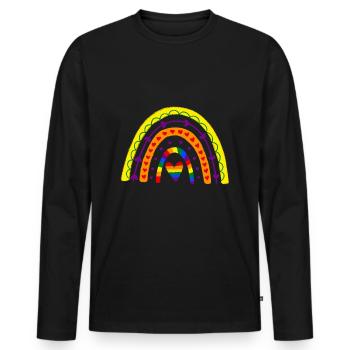 LGBT Gay Pride Monat Schwule Boho Regenbogen - Männer Premium Bio Langarmshirt - Schwarz - Vorne - Nico (187cm)