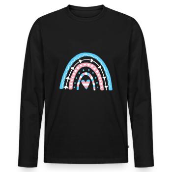 Transgender Pride Boho Rainbow - Men's Premium Organic Long Sleeve Shirt - black - Front - Nico (187cm)