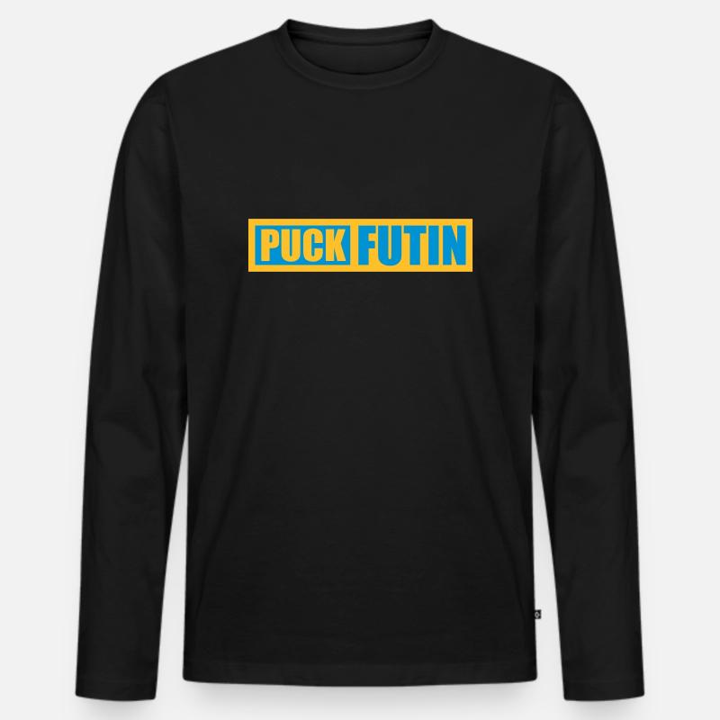 puck futin Logo Design - Männer Premium Bio Langarmshirt - Schwarz