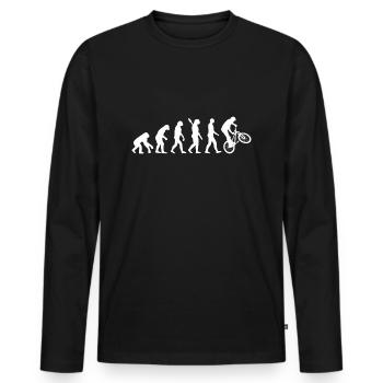 evolution bmx / evolution vélo - T-shirt manches longues Premium bio Homme - noir - Devant - Nico (187cm)