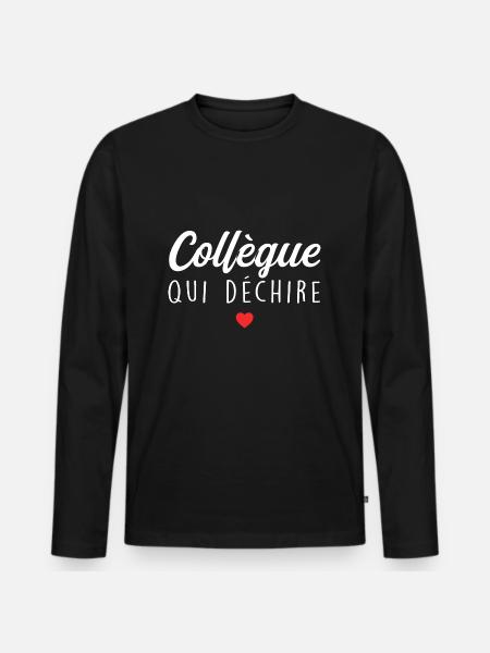 Collègue Qui Déchire - T-shirt manches longues Premium bio Homme - noir