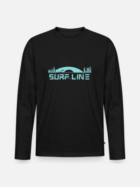 Surfline 3 Blue version - Men's Premium Organic Long Sleeve Shirt - black