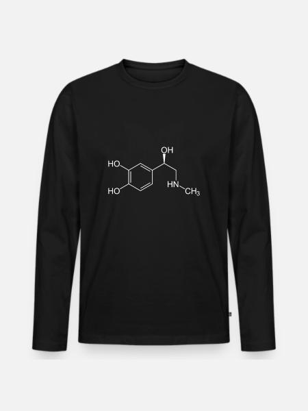 Adrenaline structural formula - Men's Premium Organic Long Sleeve Shirt - black