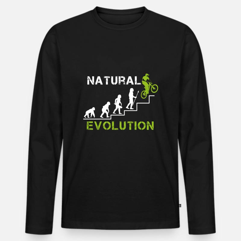DownHill Evolution - Männer Premium Bio Langarmshirt - Schwarz