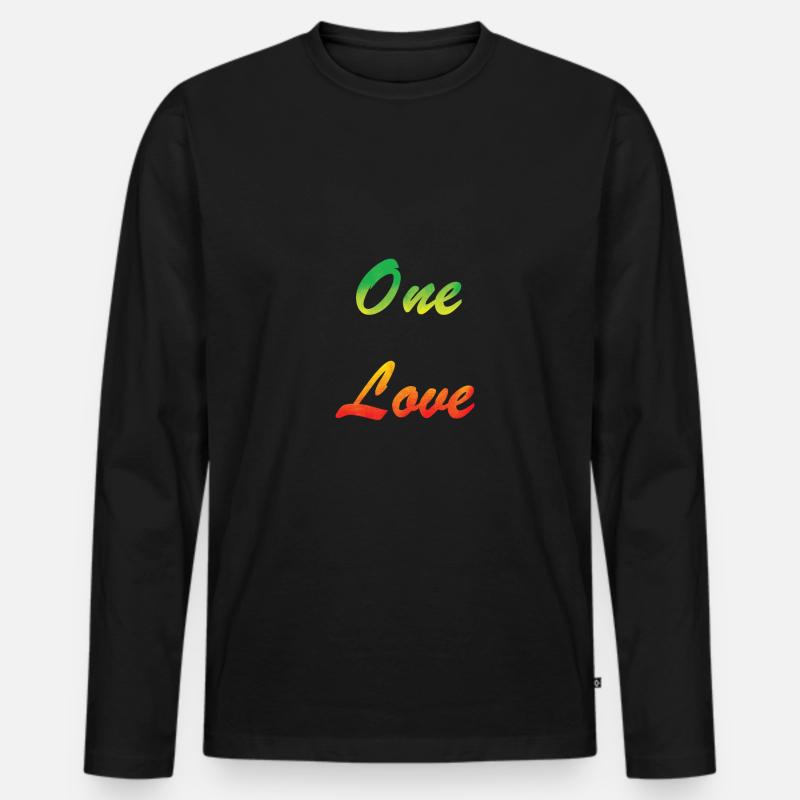 One Love - Männer Premium Bio Langarmshirt - Schwarz
