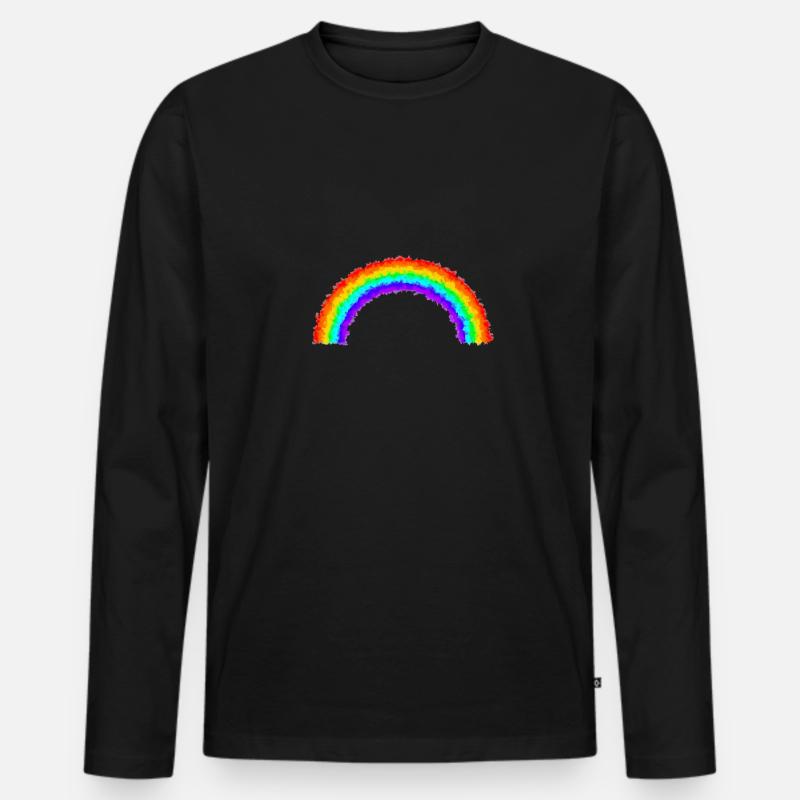 Regenbogen - Männer Premium Bio Langarmshirt - Schwarz