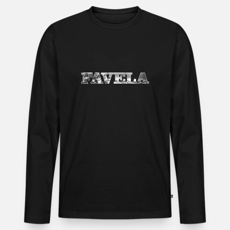 favela - Männer Premium Bio Langarmshirt - Schwarz