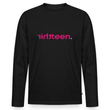 2009 geburtstag 13 jahre thirteen - Männer Premium Bio Langarmshirt - Schwarz - Vorne - Nico (187cm)