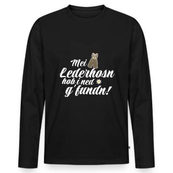 Trachtenshirt Herren Lederhosen - Männer Premium Bio Langarmshirt - Schwarz - Vorne - Nico (187cm)