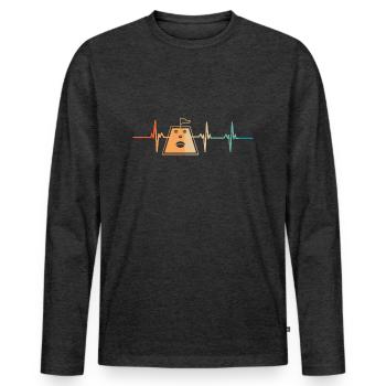 Cornhole heartbeat - Men's Premium Organic Long Sleeve Shirt - heather anthracite - Front - Nico (187cm)